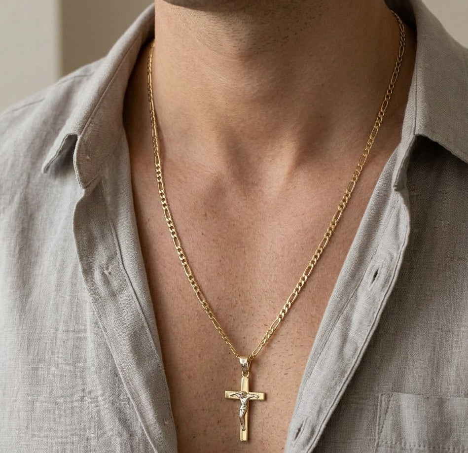 Collana in oro giallo e oro bianco 18 k