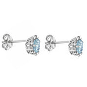 Orecchini - 18 carati Oro bianco - 0.74ct. tw. Acquamarina - Diamante