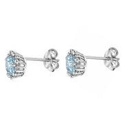 Orecchini - 18 carati Oro bianco - 0.74ct. tw. Acquamarina - Diamante
