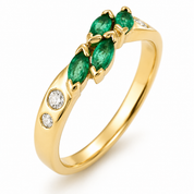 Anello - 18 carati Oro giallo, Rubino - Zaffiro - Smeraldo - Diamanti - 1.50ct. tw. - Made in Italy - Handmade