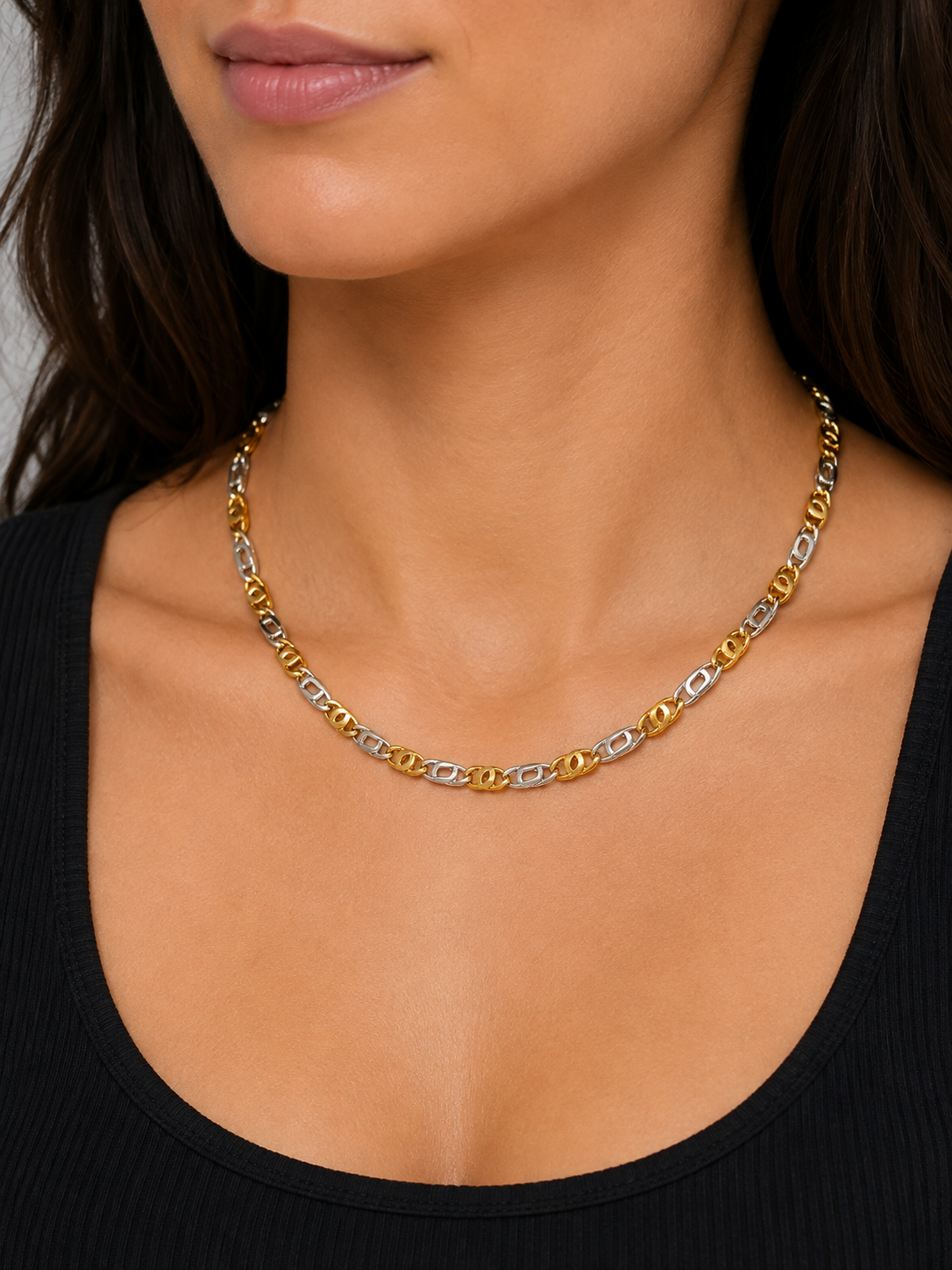 Collana - 18 carati Oro giallo, Oro bianco - Made in Italy - Handmade