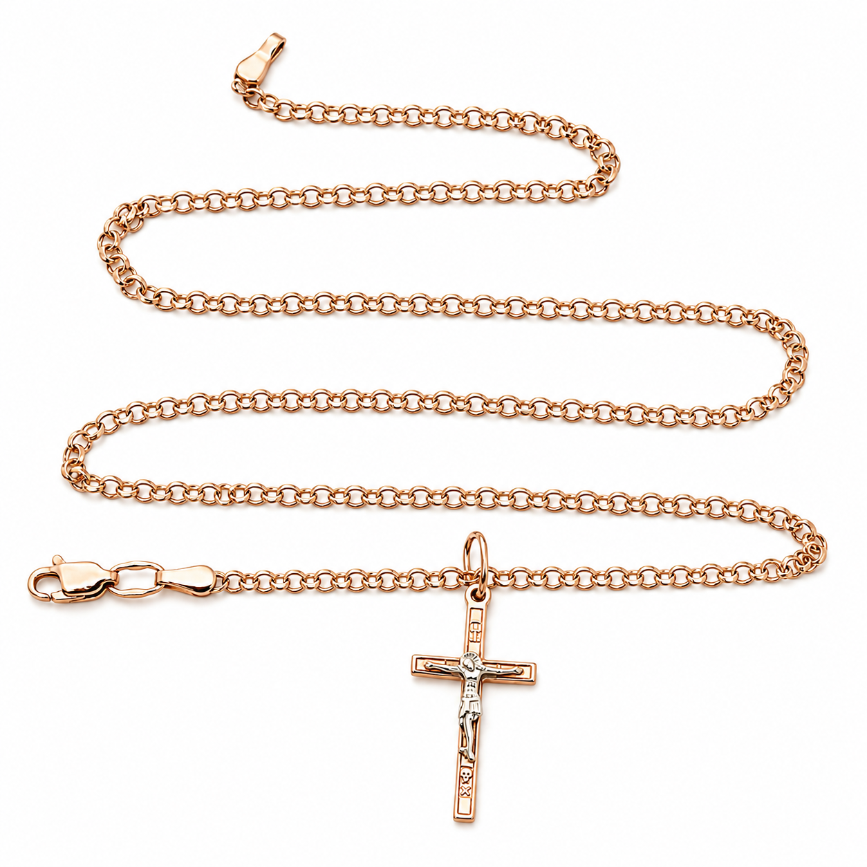 Collana con ciondolo - 14 carati Oro rosa, Oro bianco - Made in Italy - Handmade