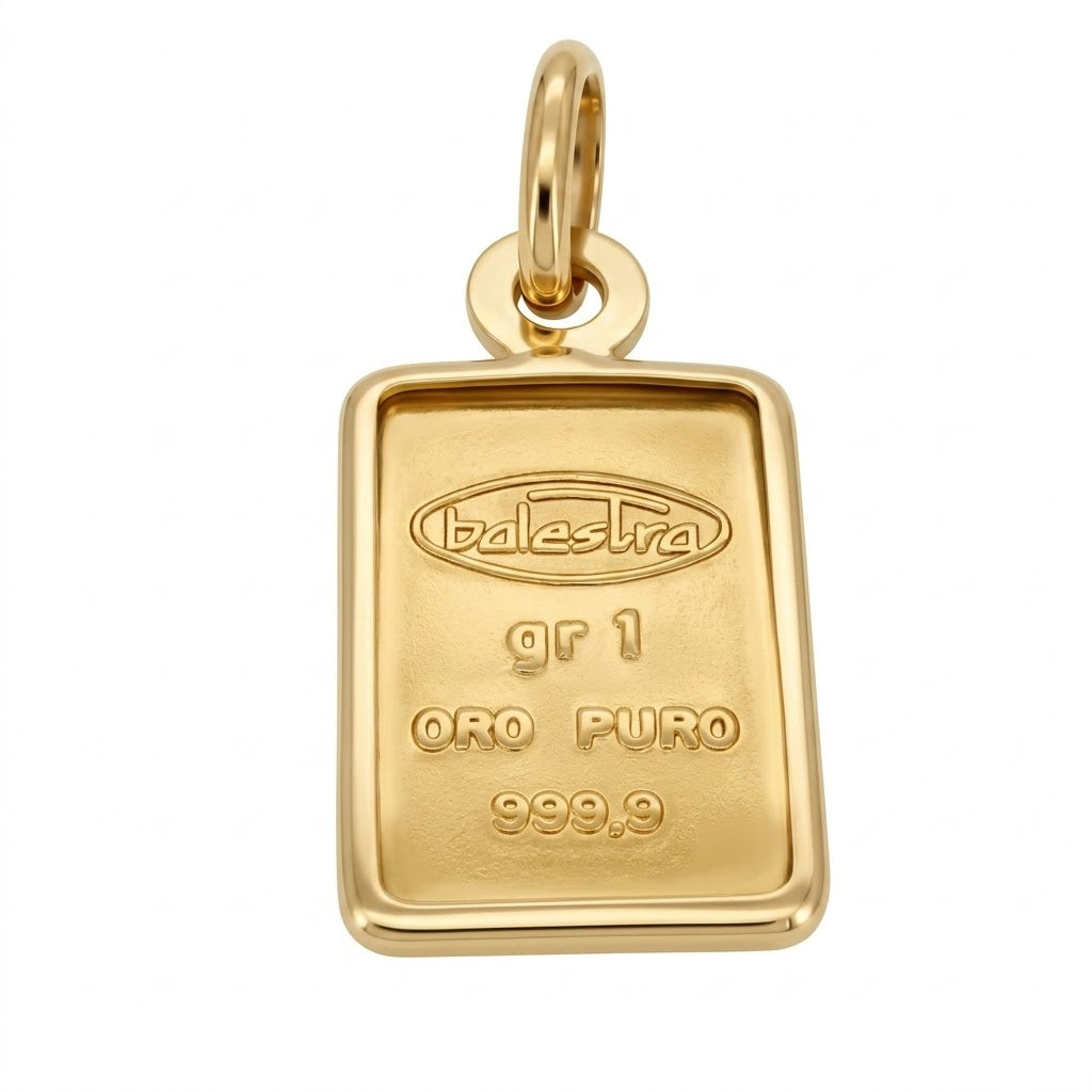 Ciondolo - 24 carati Oro giallo - Made in Italy - Handmade