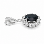 Ciondolo - 14 carati Oro bianco - 2.32ct. tw. Zaffiro - Diamante - Handmade - Made in Italy
