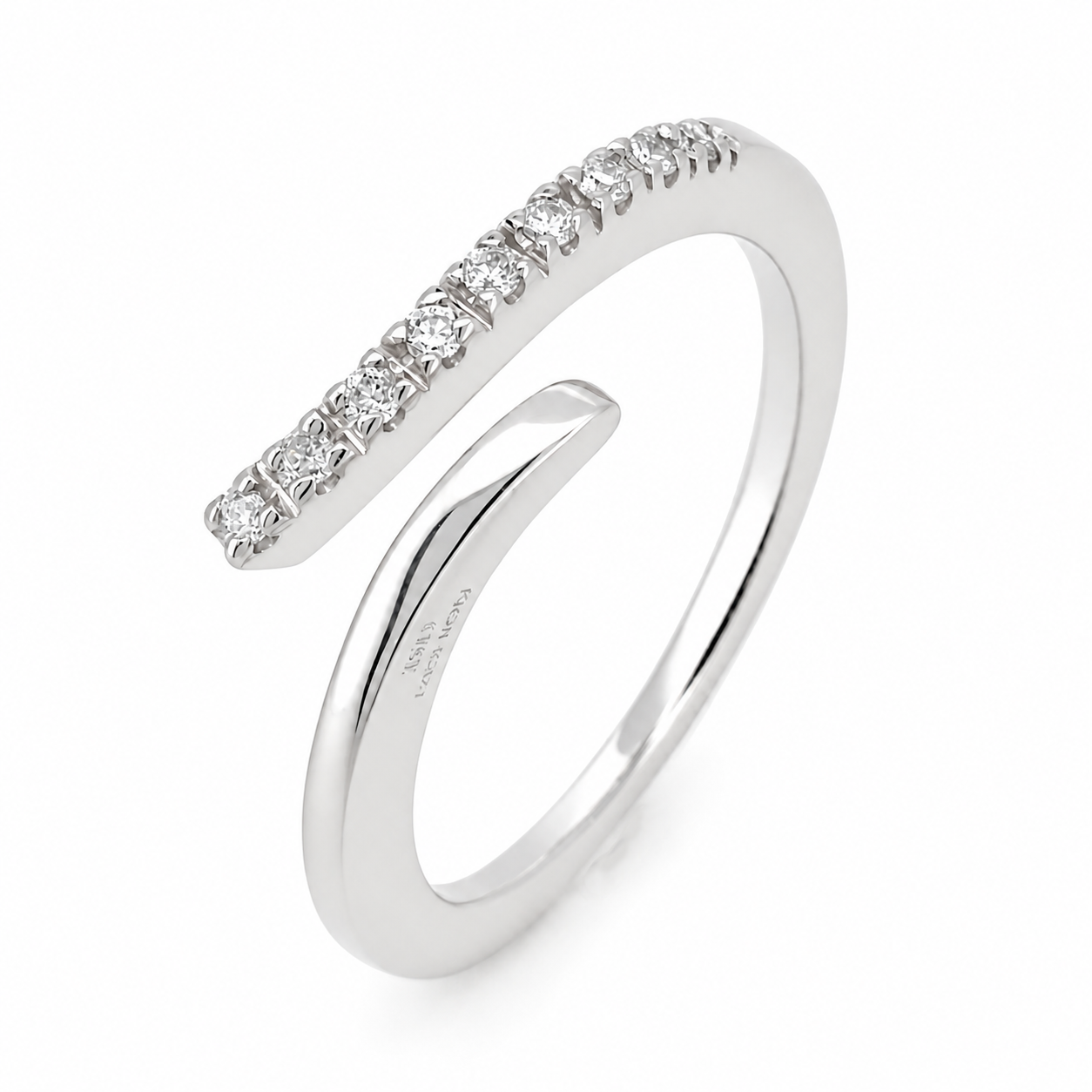 Anello - 18 carati Oro bianco - 0.135ct. tw. Diamante (Naturale) - Made in Italy - HandMade