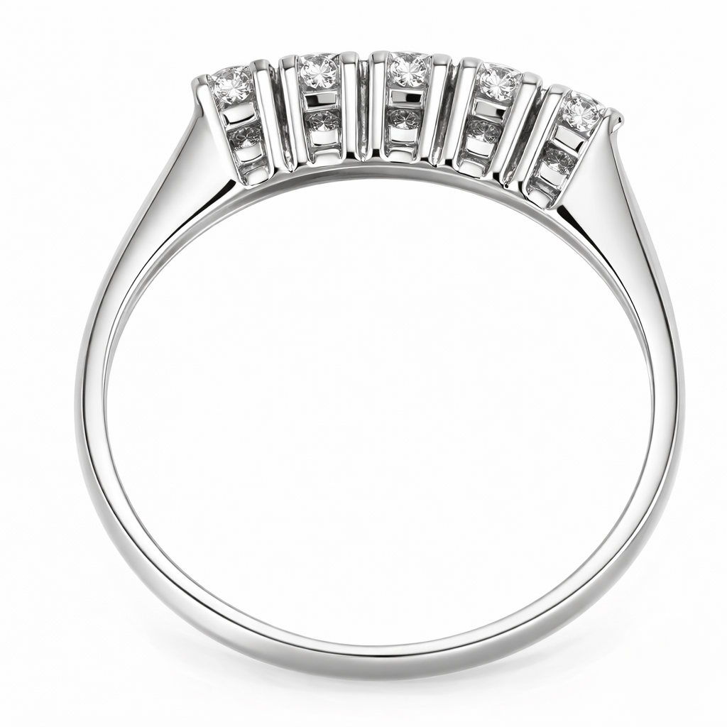 Anello - 18 carati Oro bianco - 0.2ct. tw. Diamante (Naturale)