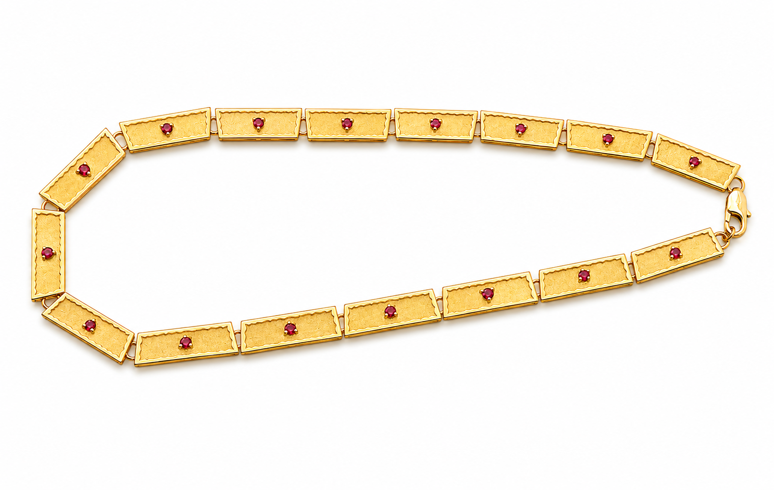 Collana - 18 carati Oro giallo - 1.60ct. tw. Rubino - Made in Italy - Handmade