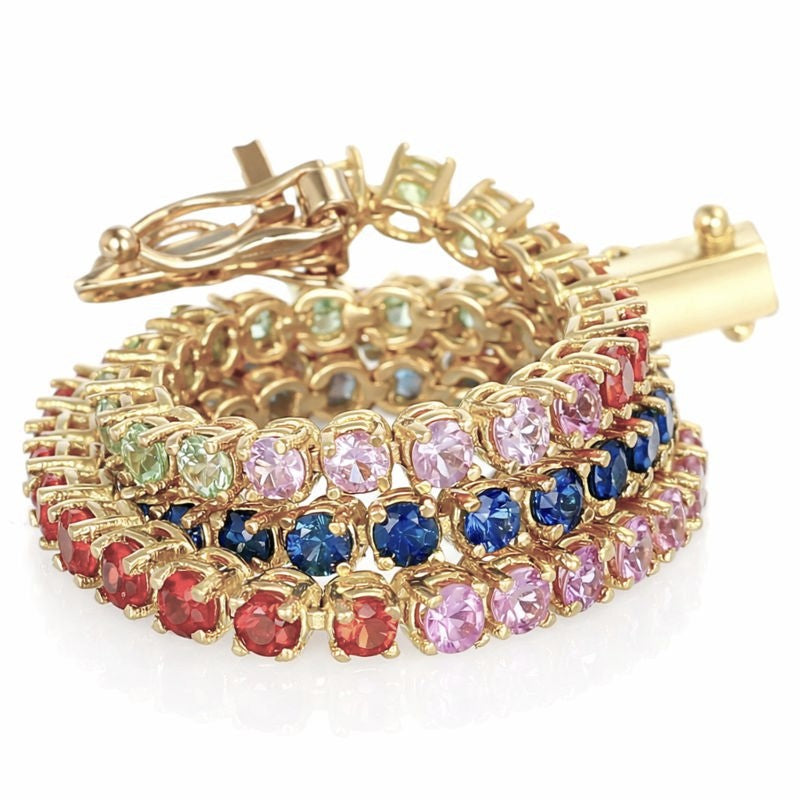 Bracciale - 18 carati Oro giallo - 5.52ct. tw. Zaffiro