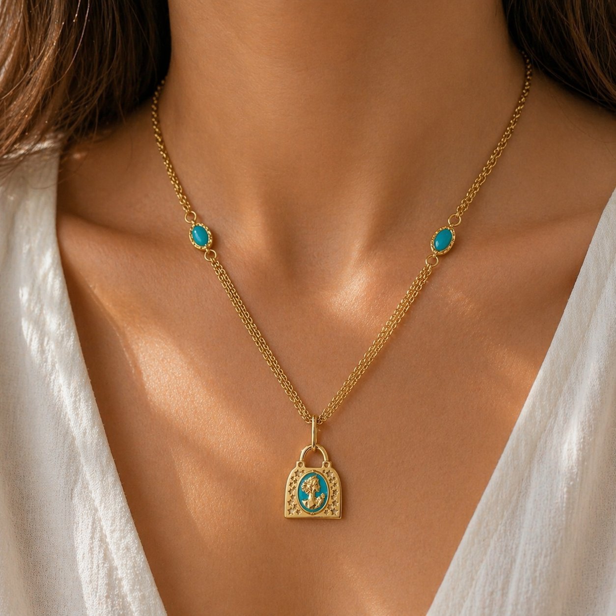 Collana con ciondolo - 18 carati Oro giallo
