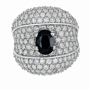 Anello - 18 carati Oro bianco - 4.30ct. tw. Zaffiro - Diamante - Made in Italy - Handmade