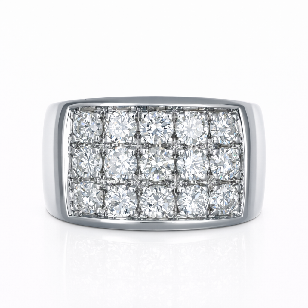 Anello - 18 carati Oro bianco - 1.60ct. tw. Diamante (Naturale)
