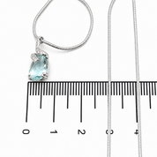 Collana con ciondolo - 18 carati Oro bianco - 2.59ct. tw. Acquamarina - Diamante - Made in Italy - Handmade