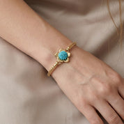 Bracciale - 18 carati Oro giallo - 1.00ct. tw. Turchese - Made in Italy