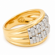 Anello - 18 carati Oro giallo, Oro bianco - 1.26ct. tw. Diamante (Naturale) - Made in Italy - Handmade
