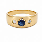 Anello - 18 carati Oro giallo - 0.43ct. tw. Zaffiro - Diamante - Made in Italy - Handmade