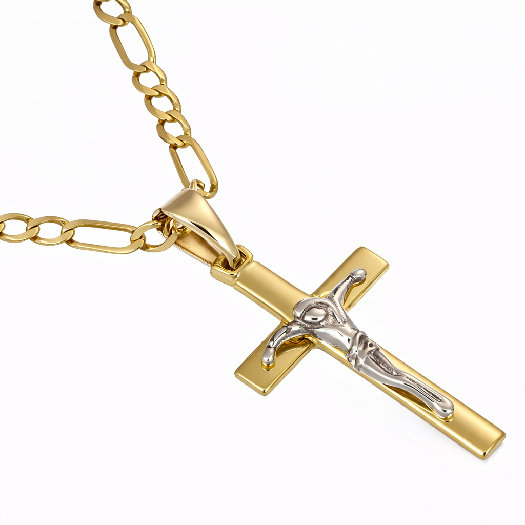 Collana in oro giallo e oro bianco 18 k