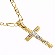 Collana in oro giallo e oro bianco 18 k