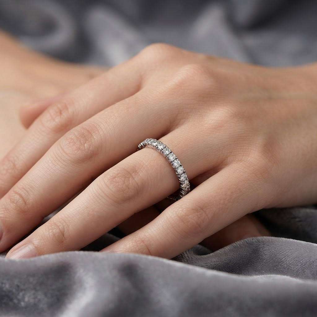 Anello - 18 carati Oro bianco - 0.90ct. tw. Diamante (Naturale) - Made in Italy