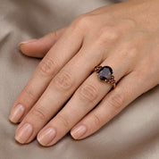 Anello - 18 carati Oro giallo - 3.05ct. tw. Granato