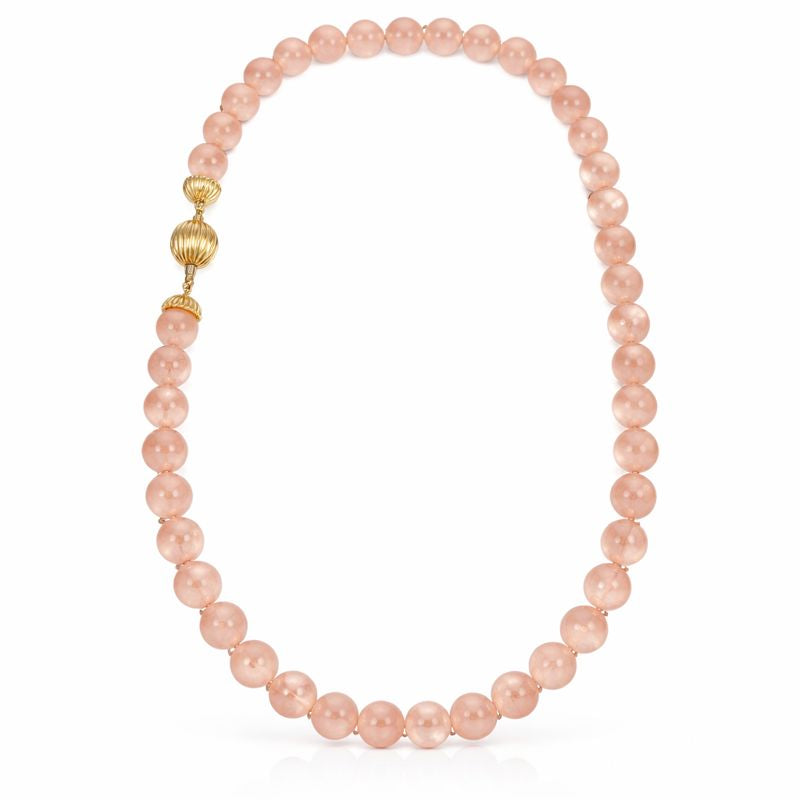 Collana - 18 carati Oro giallo, Quarzo rosa
