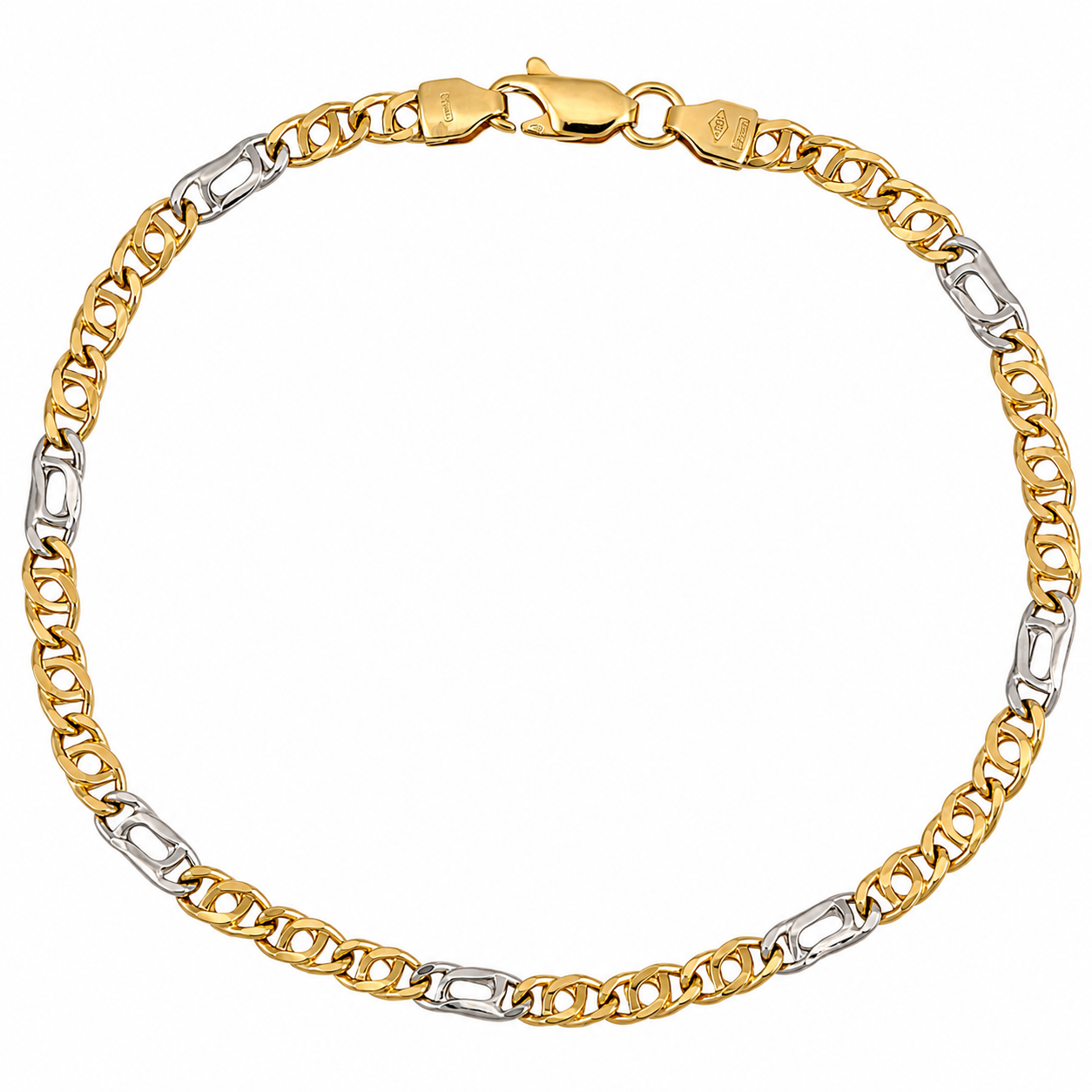 Bracciale - 18 carati Oro giallo, Oro bianco - Made in Italy - Handmade