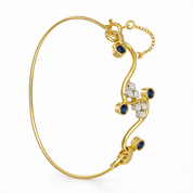 Bracciale - 18 carati Oro giallo, Oro bianco - 0.63ct. tw. Zaffiro - Diamante