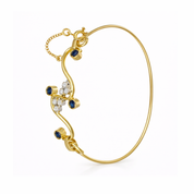 Bracciale - 18 carati Oro giallo, Oro bianco - 0.63ct. tw. Zaffiro - Diamante