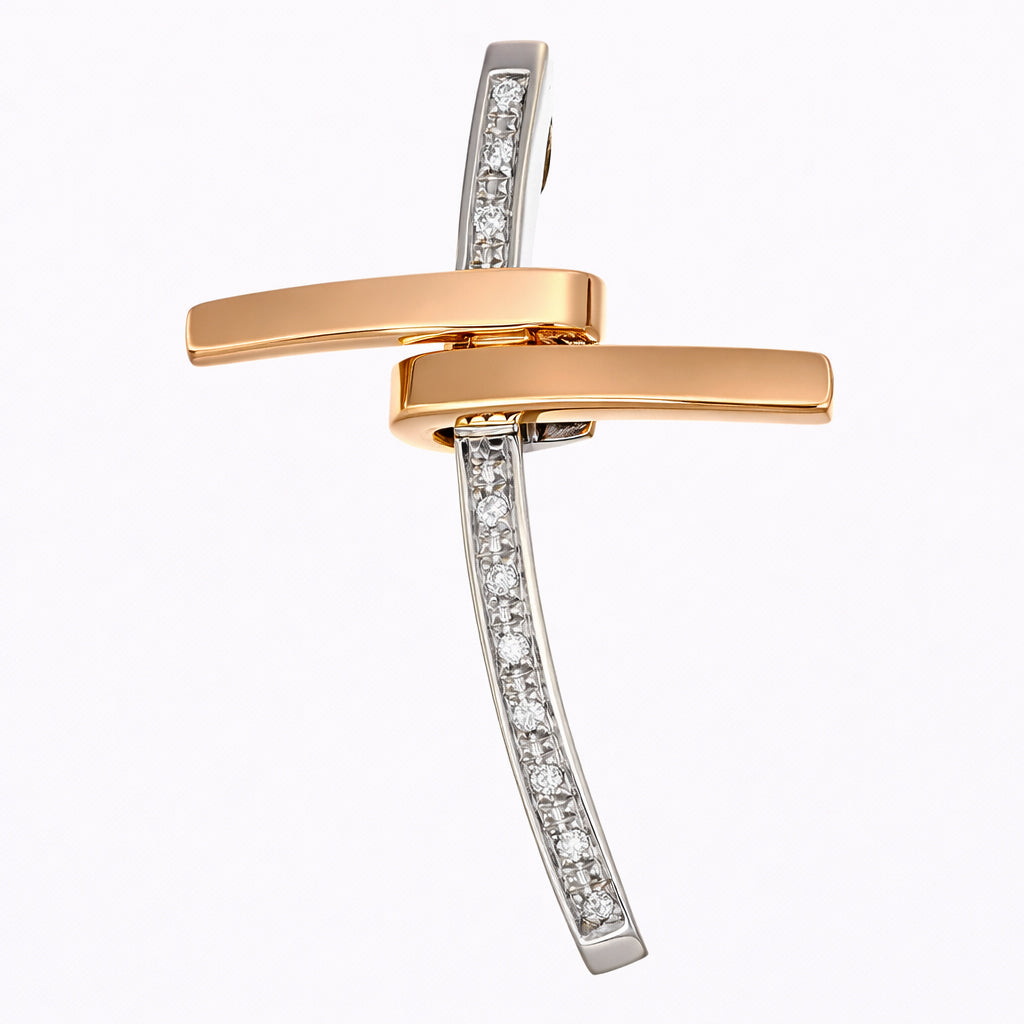 Ciondolo - 18 carati Oro bianco, Oro giallo - 0.05ct. tw. Diamante (Naturale)