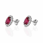 Orecchini - 18 carati Oro bianco - 4.61ct. tw. Tormalina - Diamante