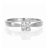 Anello - 18 carati Oro bianco Diamante (Naturale)