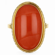Anello - 18 carati Oro giallo Corallo