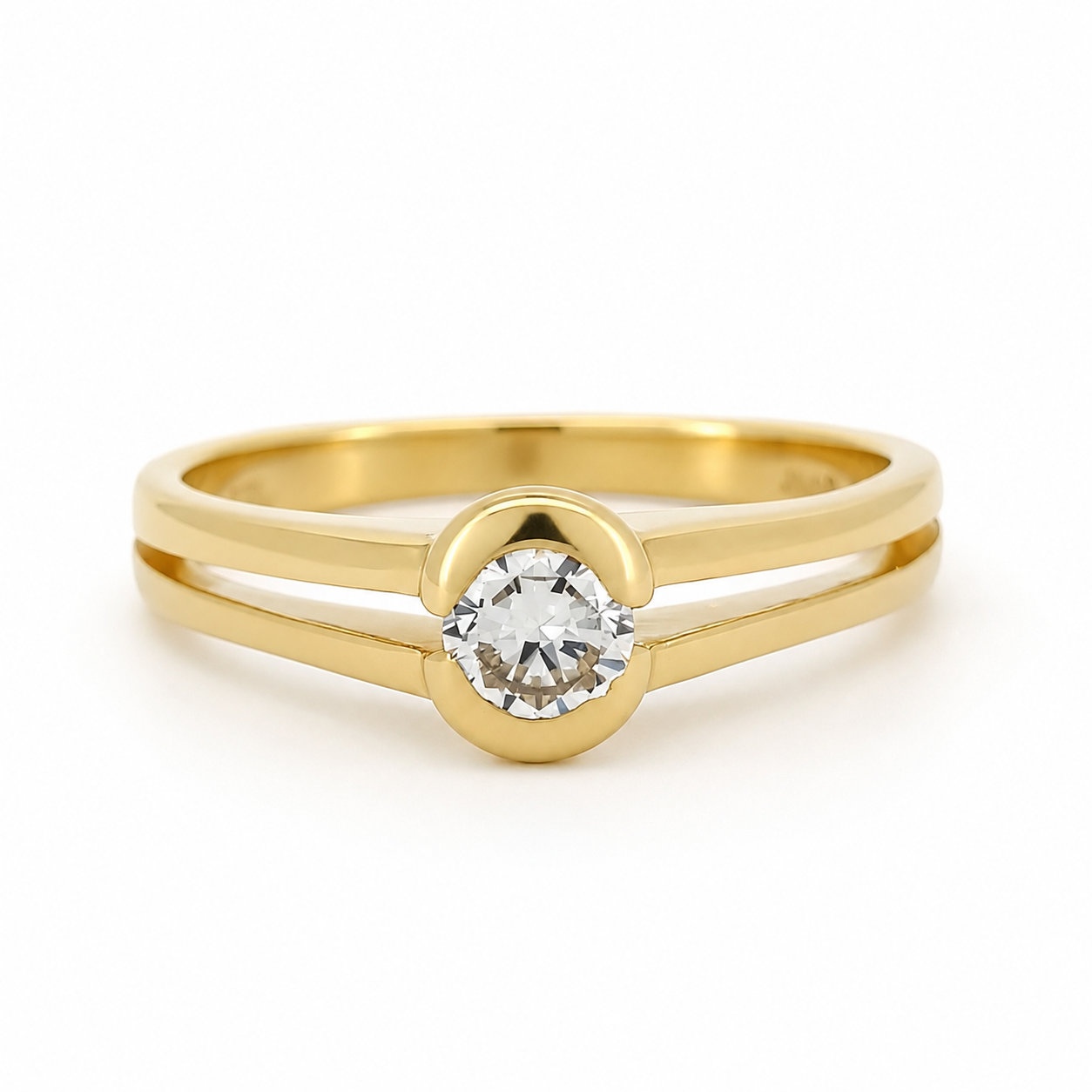 Anello - 18 carati Oro giallo - 0.23ct. tw. Diamante (Naturale) - Made in Italy - Handmade