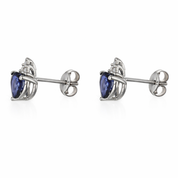 Orecchini - 18 carati Oro bianco - 1.47ct. tw. Zaffiro - Diamante