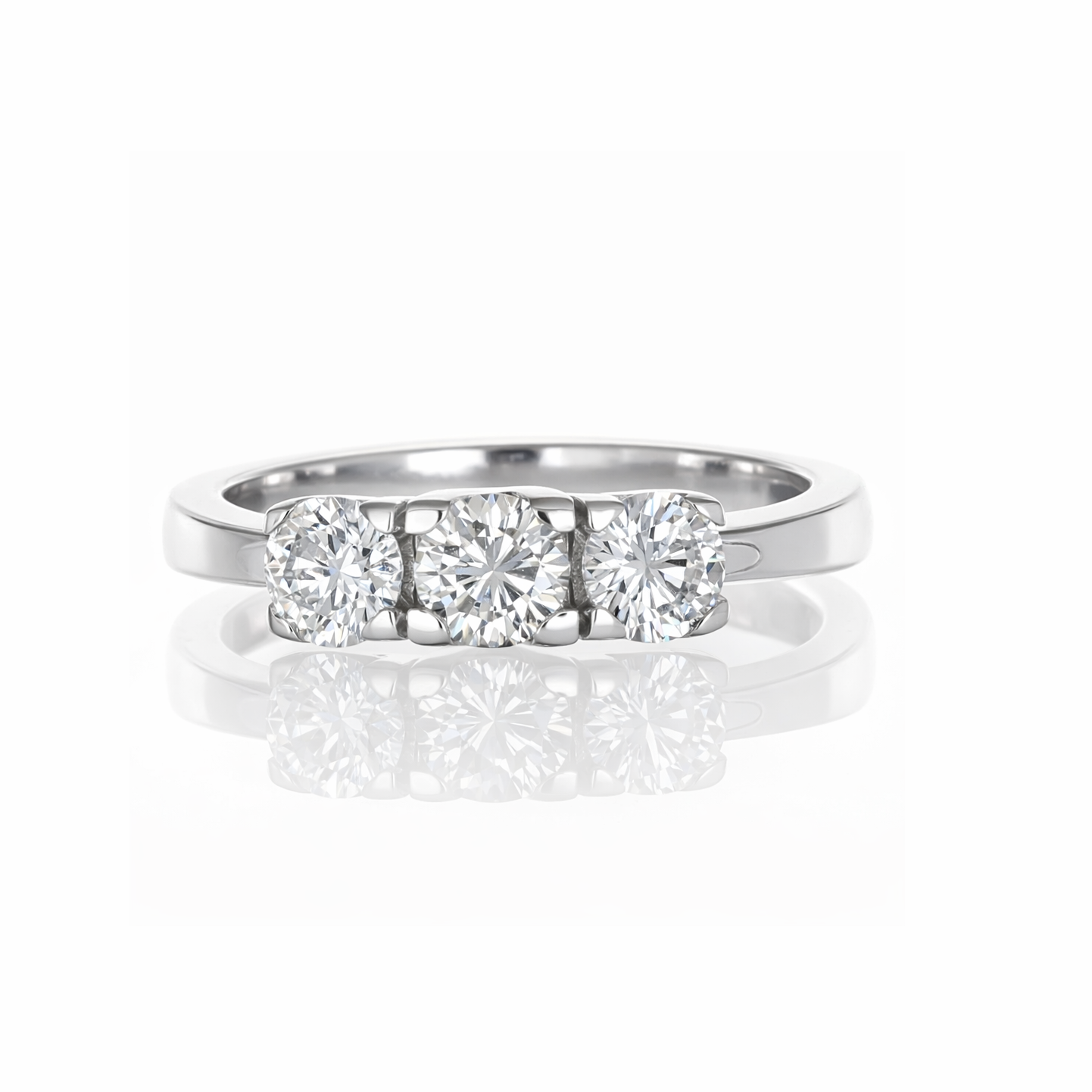 Anello - 18 carati Oro bianco - 0.75ct. tw. Diamante (Naturale)