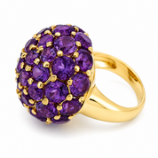Anello - 18 carati Oro giallo - 18.20ct. tw. Ametista - Made in Italy - Handmade