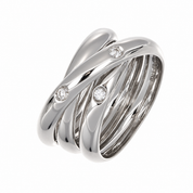 Anello - 18 carati Oro bianco - 0.09ct. tw. Diamante (Naturale) - Made in Italy