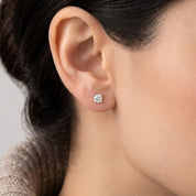 Orecchino singolo - 18 carati Oro bianco - 0.03ct. tw. Diamante (Naturale)
