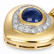 Ciondolo - 18 carati Oro bianco, Oro giallo - 1.68ct. tw. Zaffiro - Diamante
