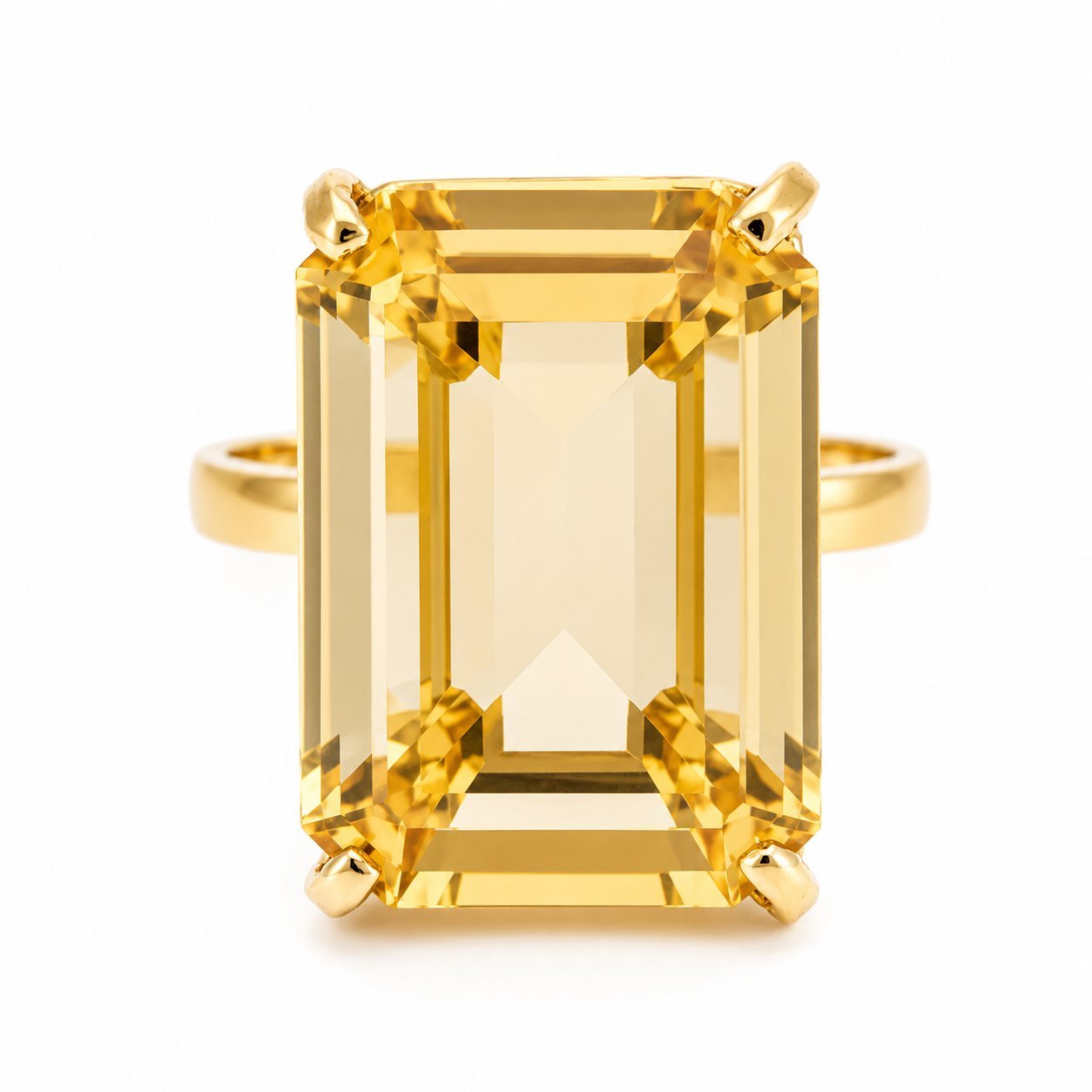 Anello - 18 carati Oro giallo - 8.00ct. tw. Quarzo - Made in Italy - Handmade