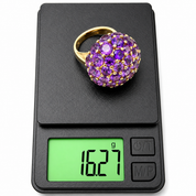 Anello - 18 carati Oro giallo - 18.20ct. tw. Ametista - Made in Italy - Handmade