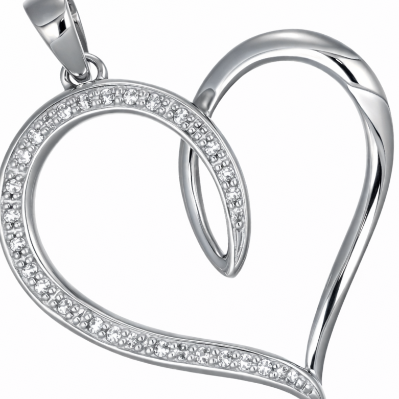 Ciondolo - 18 carati Oro bianco - 0.12ct. tw. Diamante