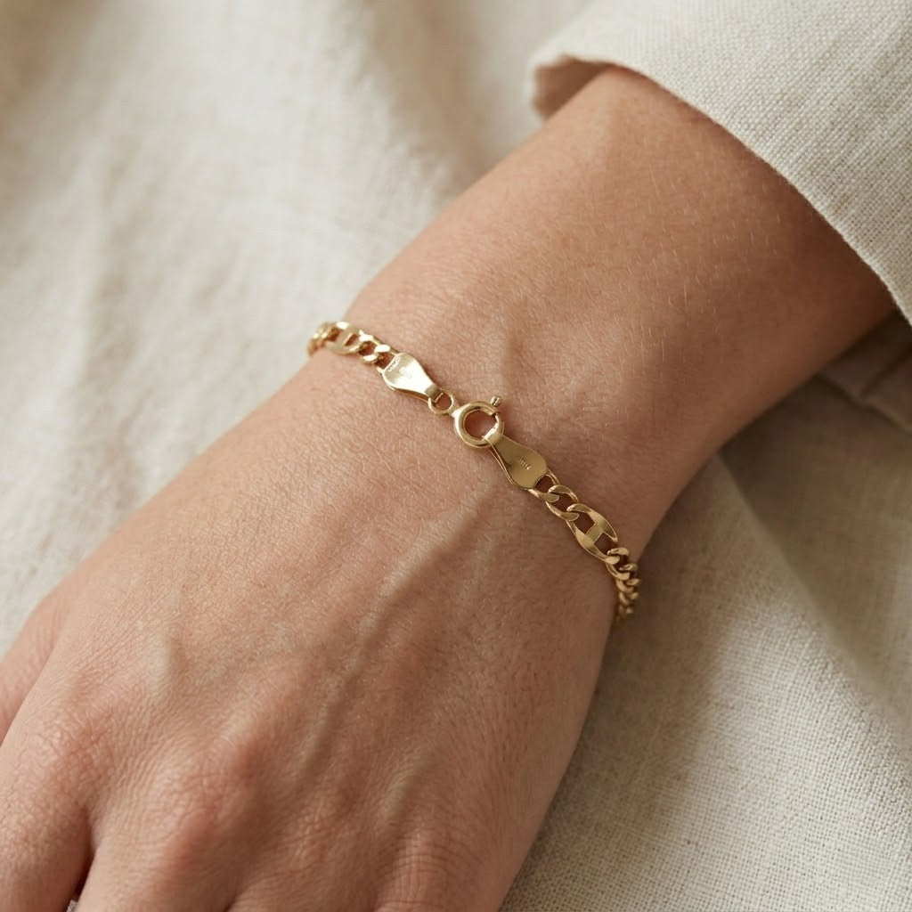 Bracciale unisex in oro giallo 18 carati