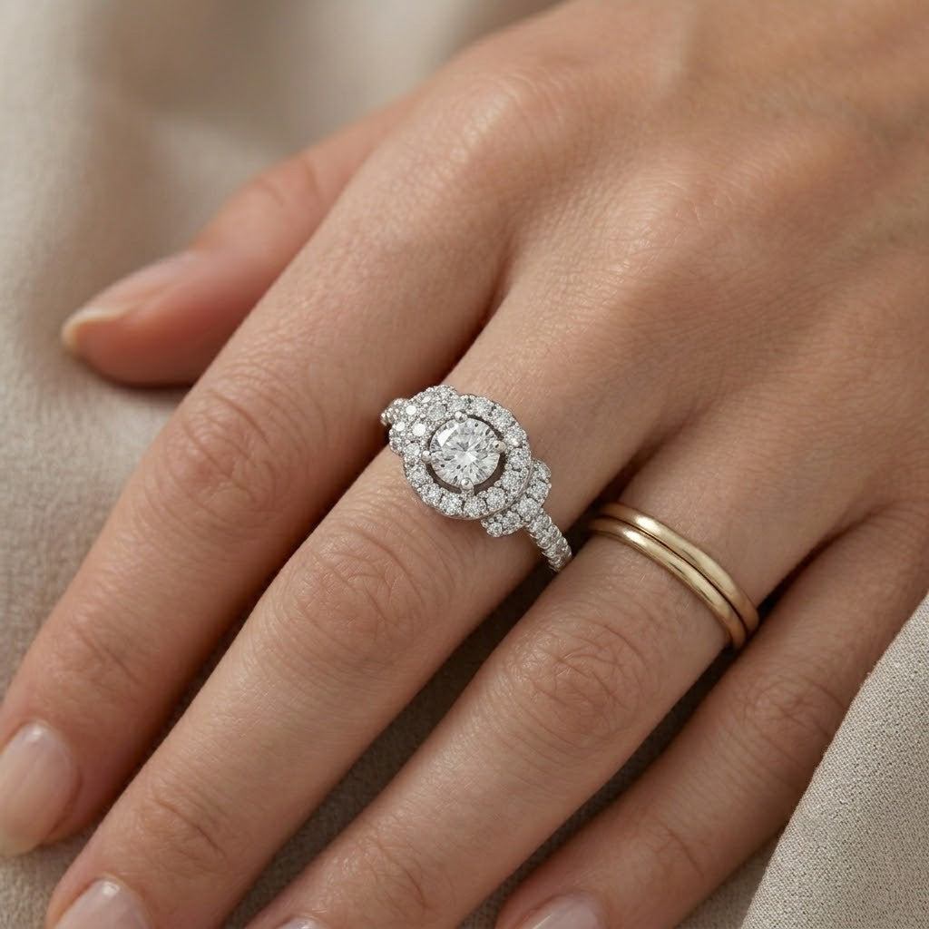 Anello - 18 carati Oro bianco - 0.64ct. tw. Diamante (Naturale) - Made in Italy - Handmade