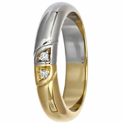 Anello - 18 carati Oro bianco, Oro giallo - 0.05ct. tw. Diamante (Naturale)