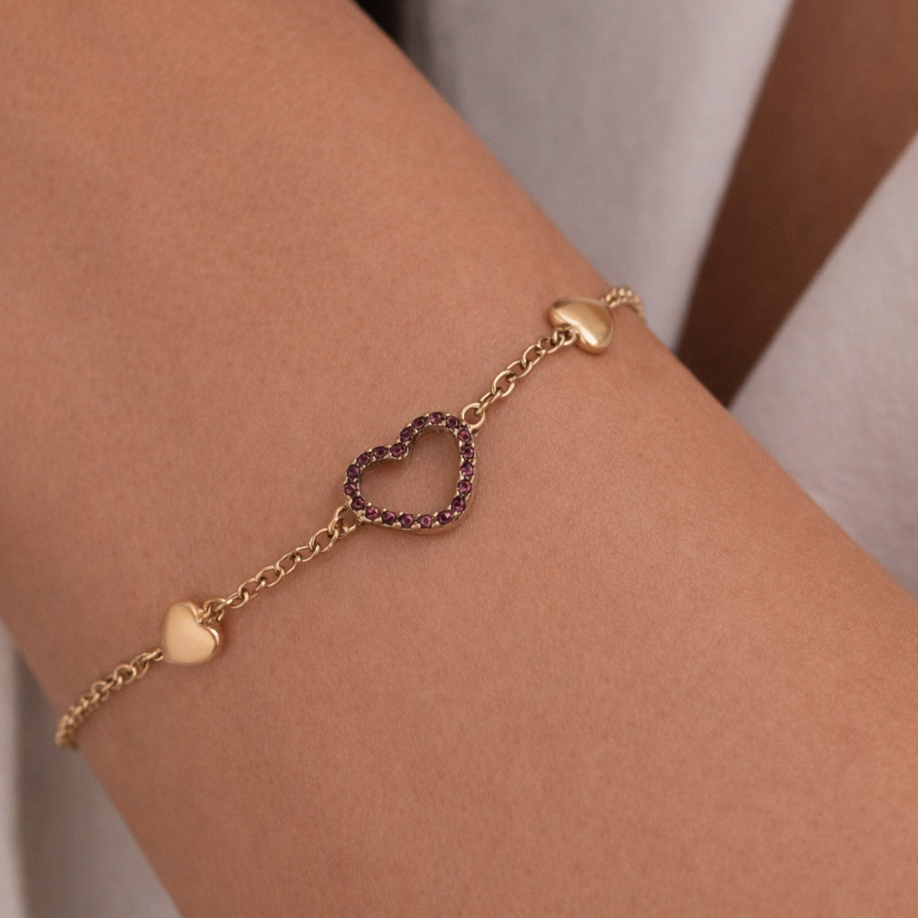 Bracciale - 18 carati Oro giallo - 0.16ct. tw. Rubino