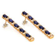 Orecchini - 18 carati Oro bianco, Oro rosa - 3.30ct. tw. Zaffiro - Diamante