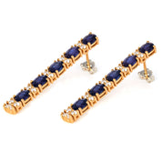 Orecchini - 18 carati Oro bianco, Oro rosa - 3.30ct. tw. Zaffiro - Diamante