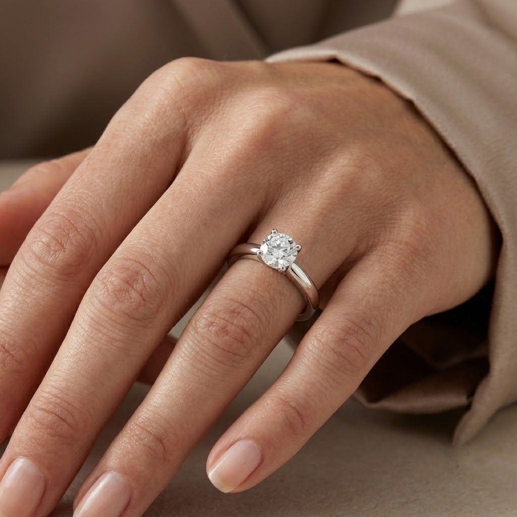Anello - 18 carati Oro bianco - 0.47ct. tw. Diamante (Naturale) - Made in Italy -Handmade