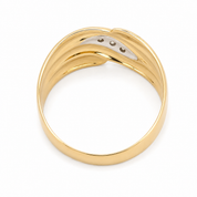 Anello - 18 carati Oro bianco, Oro giallo - 0.03ct. tw. Diamante (Naturale) - Made in Italy - Handmade