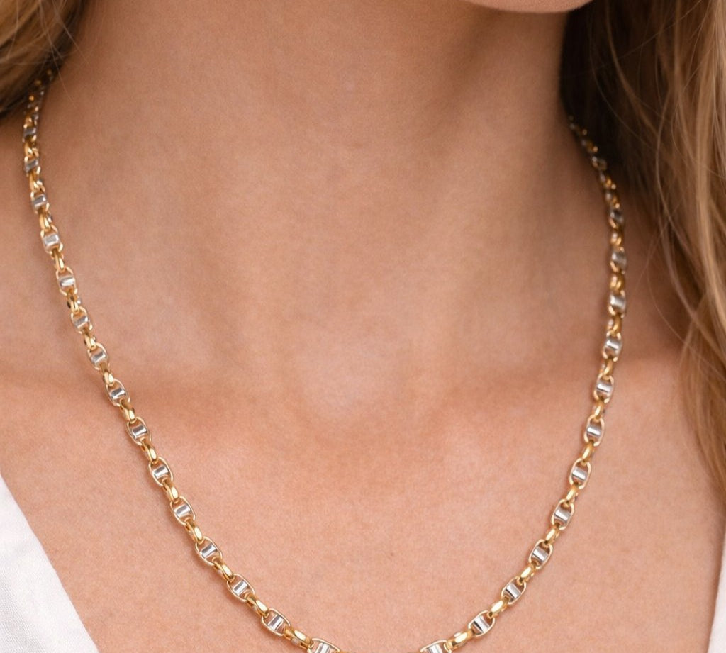 Collana - 18 carati Oro giallo, Oro bianco - Made in Italy - Handmade